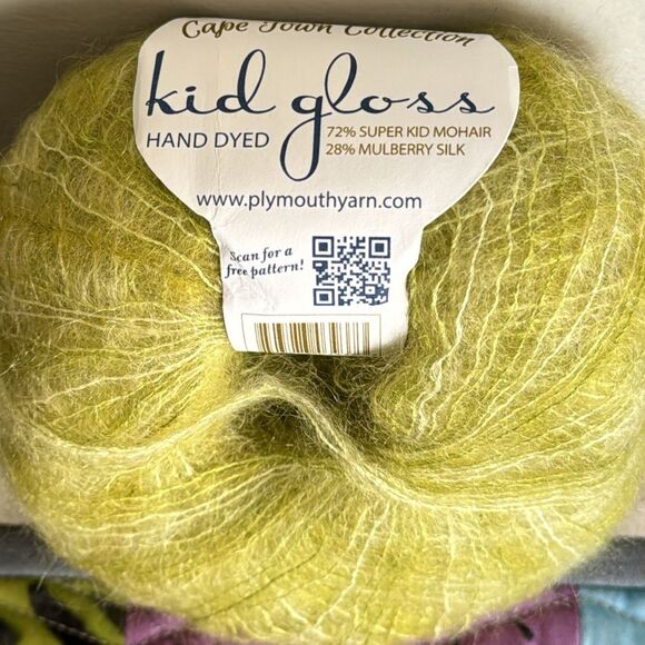 Cape Town Yarn Kid Gloss Hand Dyed NWT Mohair Silk Blend Green - Picture 5 of 8